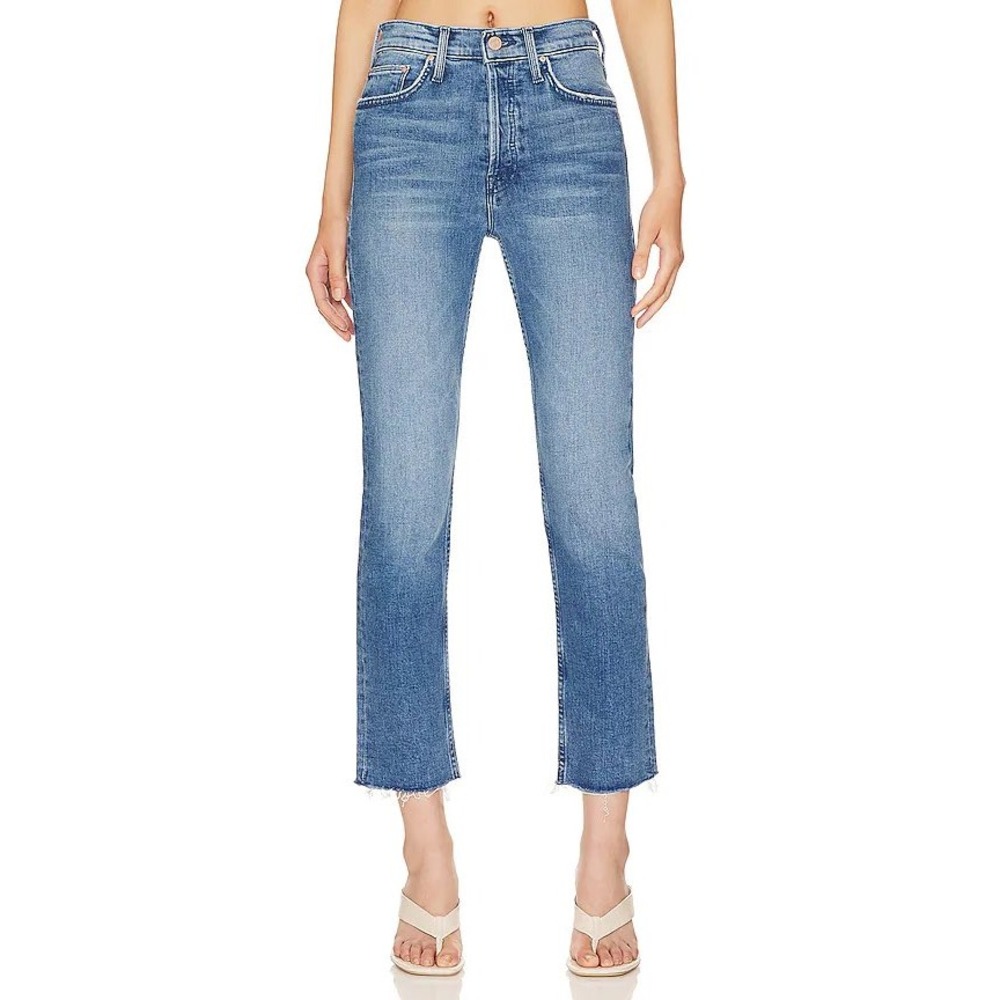 Mother The Tomcat Ankle Fray From Out of Town Jeans Relaxed Straight Womens 30